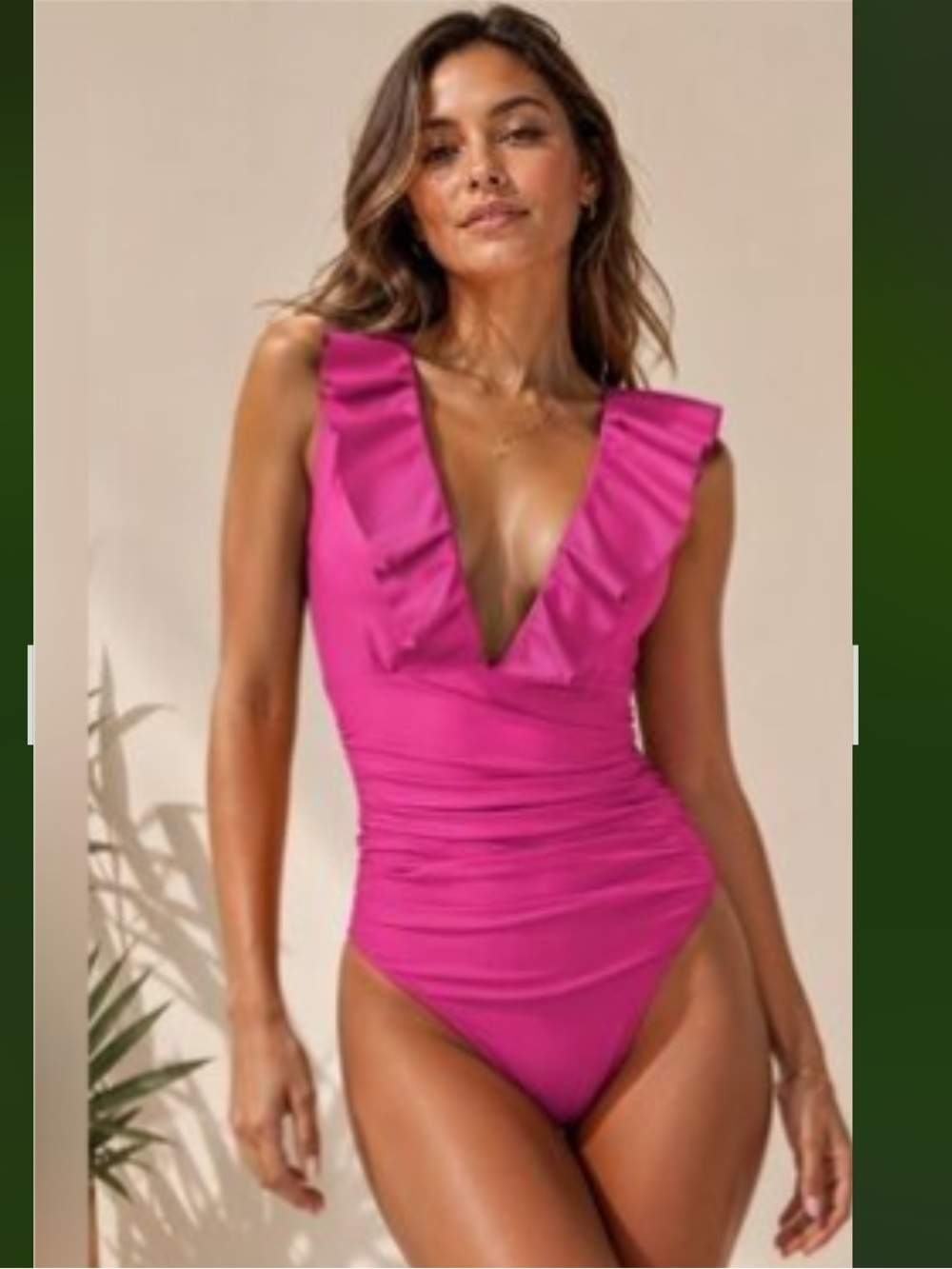 J.Crew Swim Ruched Ruffle One-Piece Swimsuit in Hot Pink Size 10 NWT